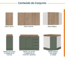 Ver imagem 5 de Cozinha Modulada 6 Peças com Tampo 3 Aéreos e 3 Balcões Ipanema CabeCasa MadeiraOriginals Verde/Acác