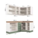 Ver imagem 6 de Cozinha Modulada 6 Peças com Tampo 3 Aéreos e 3 Balcões Ipanema CabeCasa MadeiraOriginals Verde/Acác