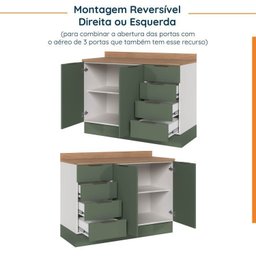 Cozinha Modulada 6 Peças com Tampo 3 Aéreos e 3 Balcões Ipanema CabeCasa MadeiraOriginals - 17