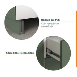 Cozinha Modulada 6 Peças com Tampo 3 Aéreos e 3 Balcões Ipanema CabeCasa MadeiraOriginals - 9