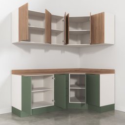 Cozinha Modulada 6 Peças com Tampo 3 Aéreos e 3 Balcões Ipanema CabeCasa MadeiraOriginals - 11