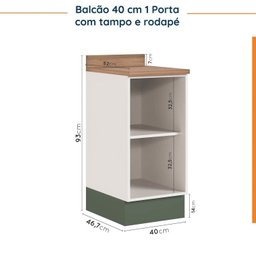 Cozinha Modulada 6 Peças com Tampo 3 Aéreos e 3 Balcões Ipanema CabeCasa MadeiraOriginals - 19