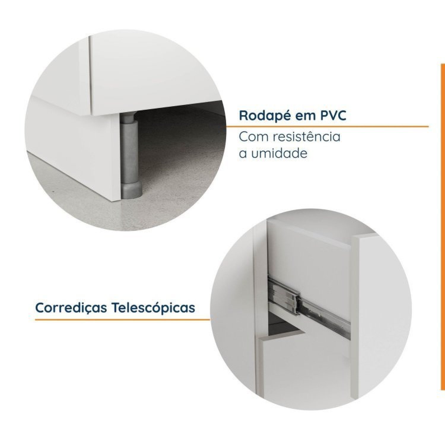 Cozinha Modulada 4 Peças com Tampo 2 Aéreos 5 Portas e 2 Balcões Ipanema CabeCasa MadeiraMadeira - 12