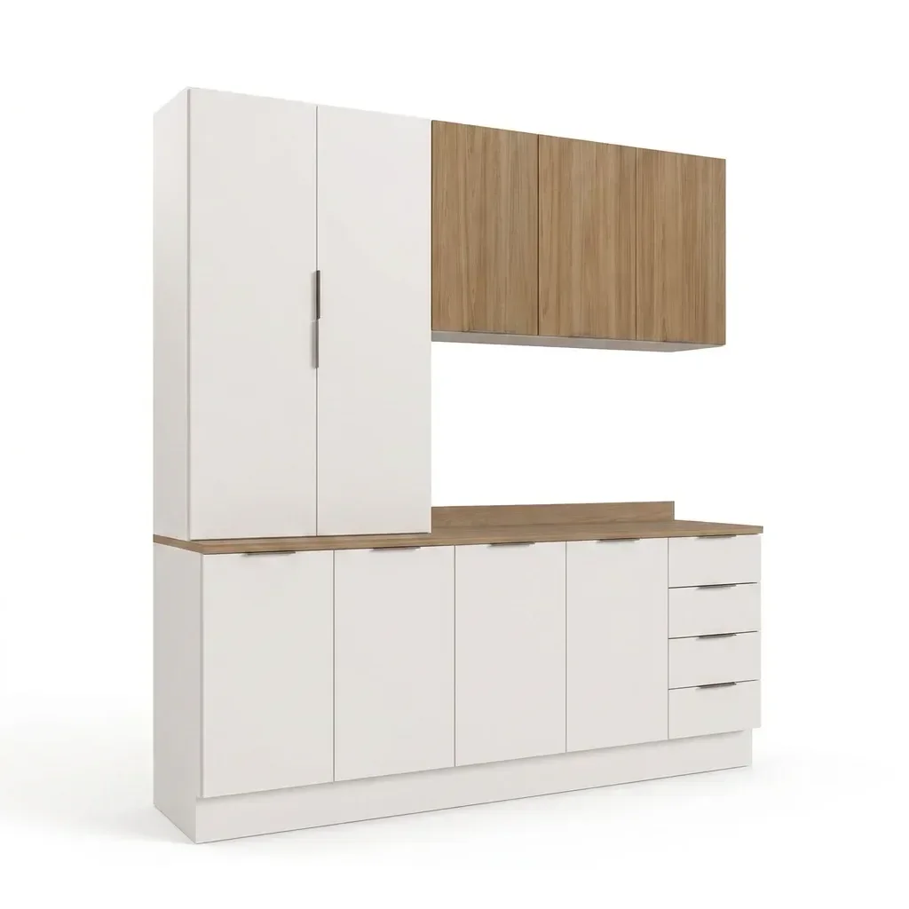 Ver imagem 3 de Cozinha Modulada 4 Peças com Tampo 2 Aéreos 5 Portas e 2 Balcões Ipanema CabeCasa MadeiraOriginals