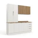 Ver imagem 3 de Cozinha Planejada 4 Peças com Tampo 2 Aéreos 5 Portas e 2 Balcões Ipanema CabeCasa MadeiraOriginals B