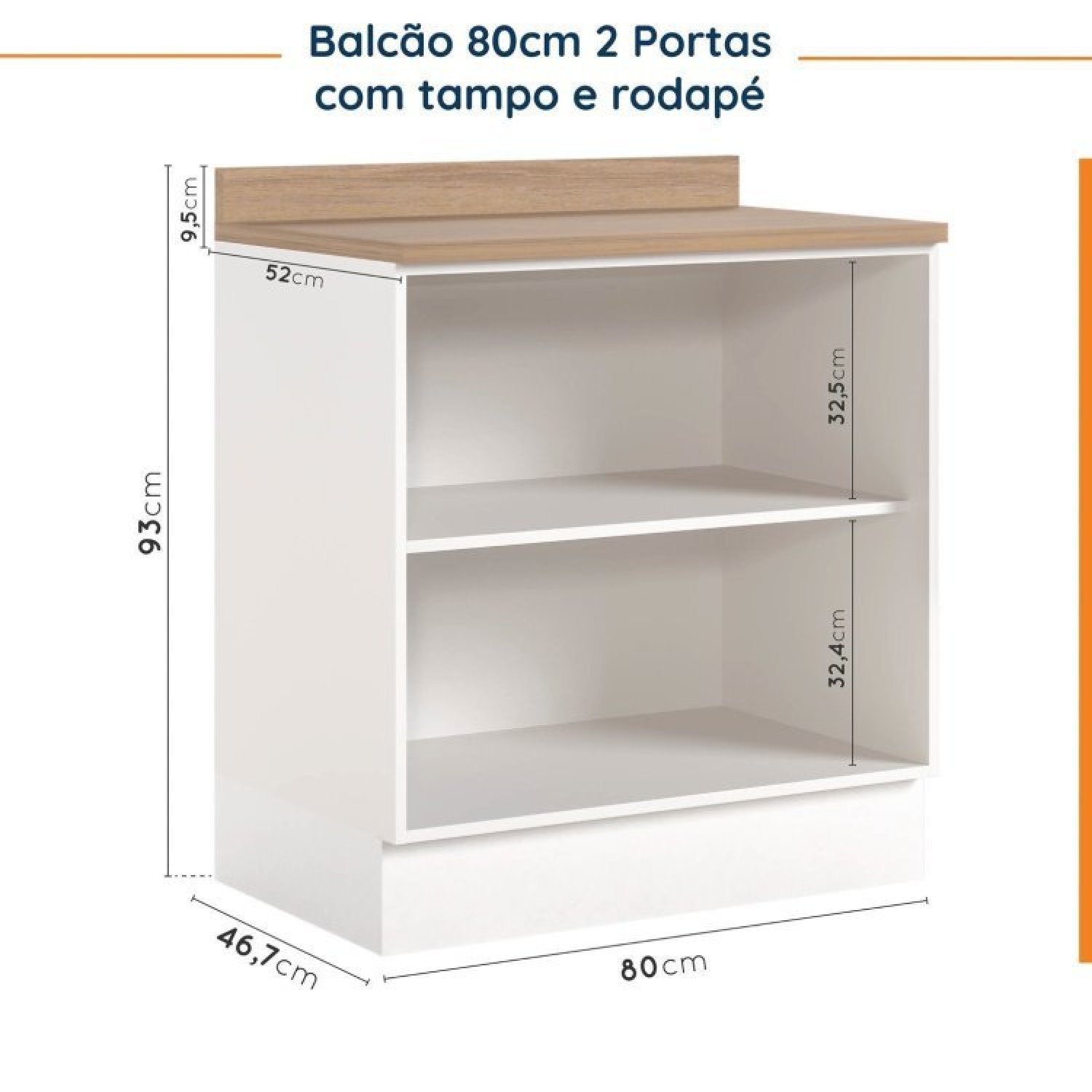 Cozinha Modulada 4 Peças com Tampo 2 Aéreos 5 Portas e 2 Balcões Ipanema CabeCasa MadeiraMadeira - 16