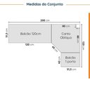Ver imagem 4 de Cozinha Modulada 6 Peças sem Tampo 3 Aéreos e 3 Balcões Ipanema CabeCasa MadeiraOriginals Verde/Acác