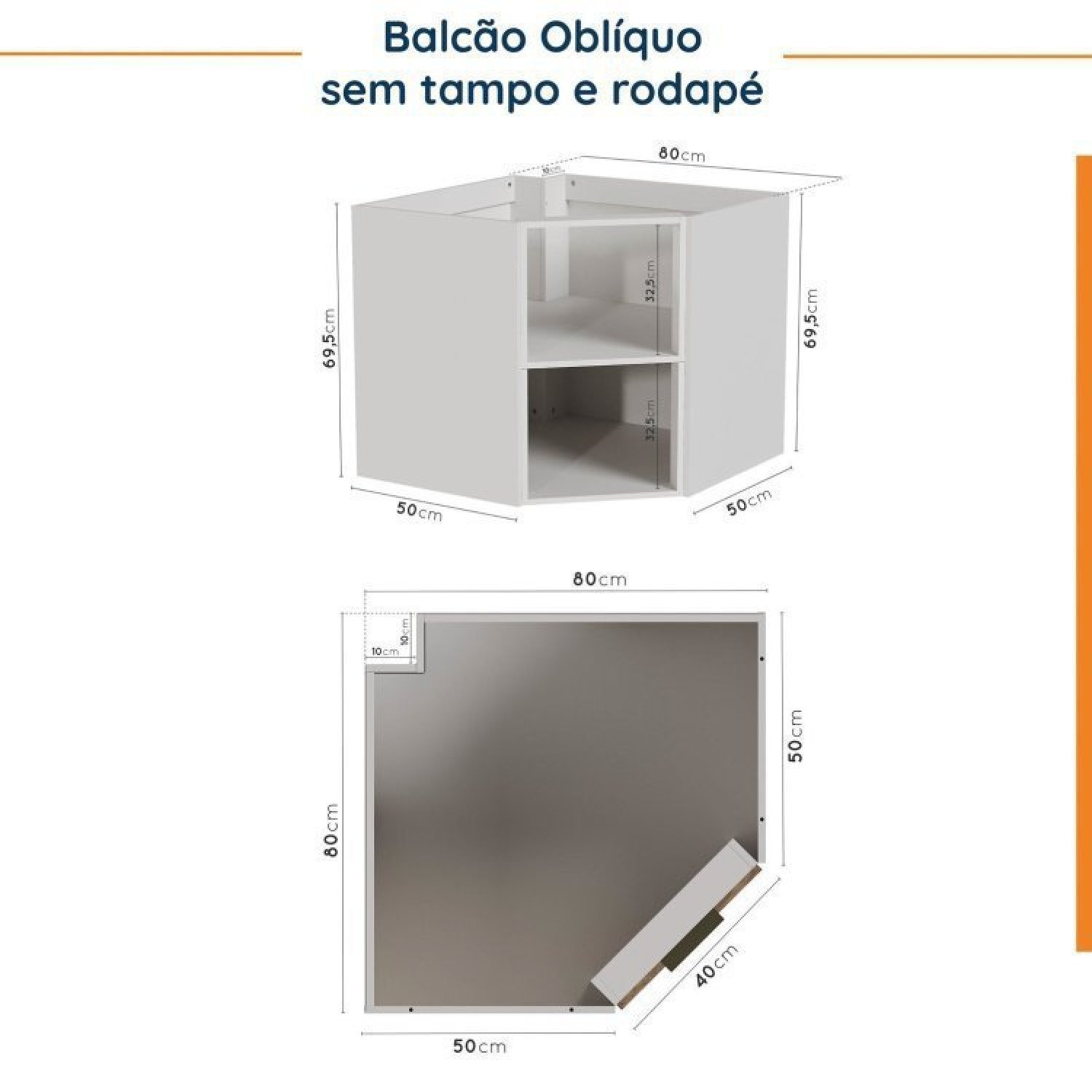 Cozinha Modulada 6 Peças Sem Tampo 3 Aéreos e 3 Balcões Ipanema CabeCasa MadeiraMadeira - 17