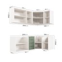 Ver imagem 6 de Cozinha Modulada 6 Peças sem Tampo 3 Aéreos e 3 Balcões Ipanema CabeCasa MadeiraOriginals Verde/Acác