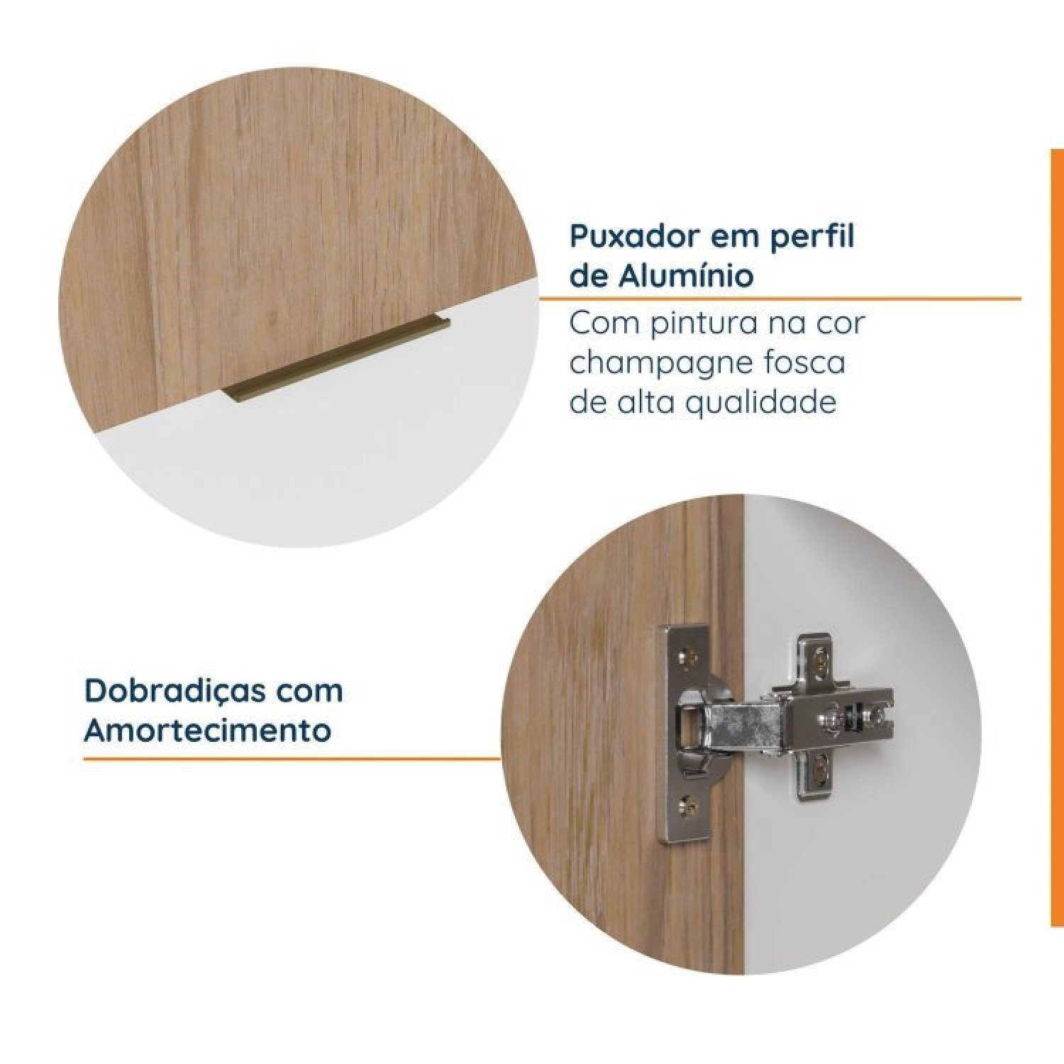 Cozinha Modulada 4 Peças sem Tampo 2 Aéreos 5 Portas e 2 Balcões Ipanema CabeCasa MadeiraMadeira - 10