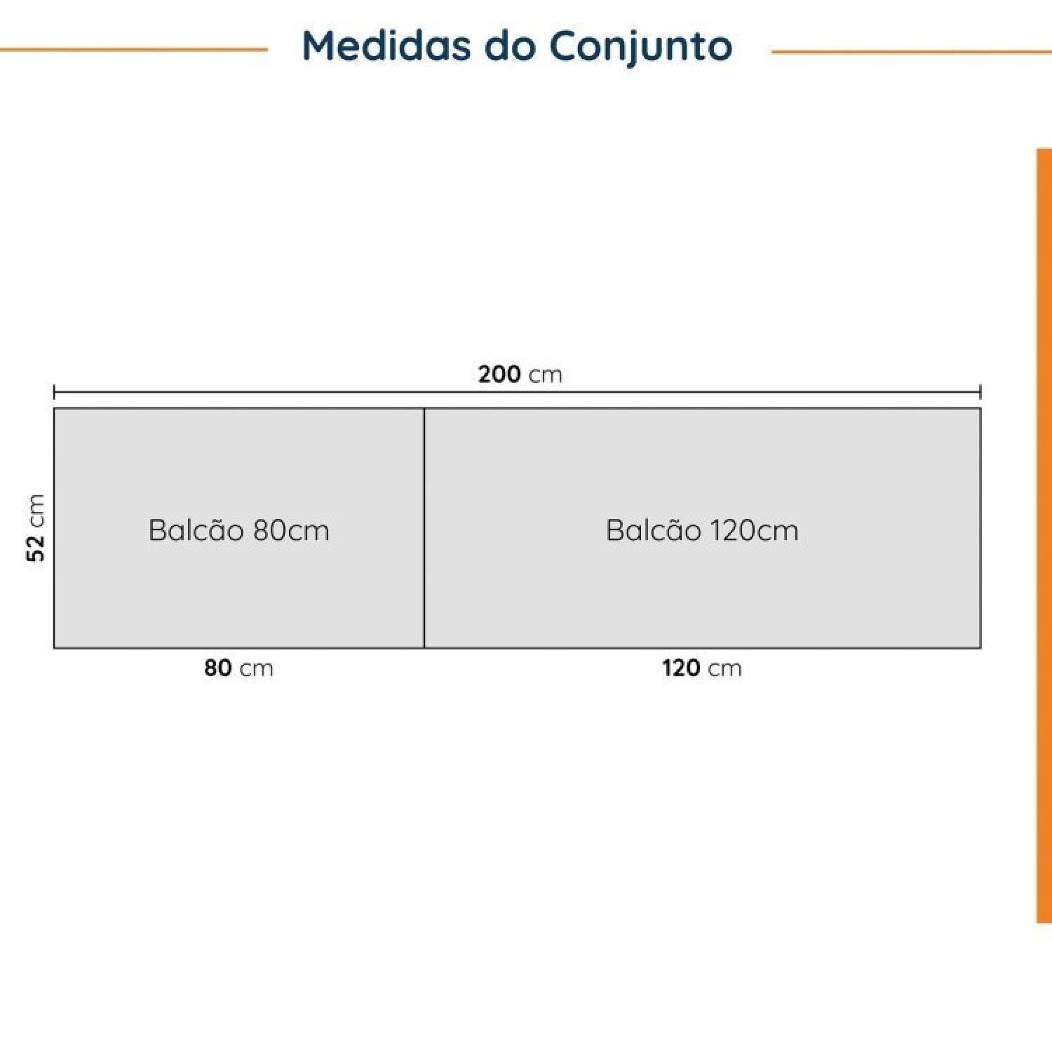 Cozinha Modulada 4 Peças sem Tampo 2 Aéreos 5 Portas e 2 Balcões Ipanema CabeCasa MadeiraMadeira - 7