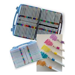 Super Kit Estojo Canetinhas Profissional Permanente Ponta Dura 1°linha Touch 60 Cores Acrilic Maker - 7