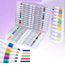 Ver imagem 2 de Super Kit Estojo Canetinhas Profissional Permanente Ponta Dura 1°linha Touch 60 Cores Acrilic Maker