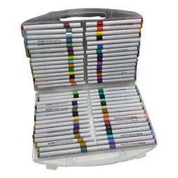 Super Kit Estojo Canetinhas Profissional Permanente Ponta Dura 1°linha Touch 60 Cores Acrilic Maker - 3
