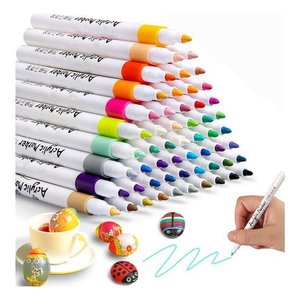 Super Kit Estojo Canetinhas Profissional Permanente Ponta Dura 1°linha Touch 60 Cores Acrilic Maker