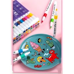 Super Kit Estojo Canetinhas Profissional Permanente Ponta Dura 1°linha Touch 60 Cores Acrilic Maker - 9