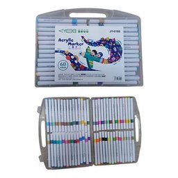 Super Kit Estojo Canetinhas Profissional Permanente Ponta Dura 1°linha Touch 60 Cores Acrilic Maker - 4