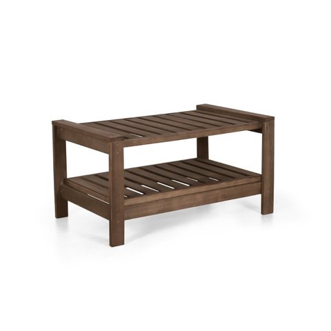 Mesa de Apoio para Jardim Madeira Maciça Yescasa Marrom/Nogueira