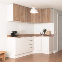 Ver imagem 2 de Cozinha Planejada 6 Peças com Tampo 3 Aéreos e 3 Balcões Ipanema CabeCasa MadeiraOriginals Marrom/Acá