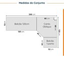 Ver imagem 3 de Cozinha Planejada 6 Peças com Tampo 3 Aéreos e 3 Balcões Ipanema CabeCasa MadeiraOriginals Marrom/Acá
