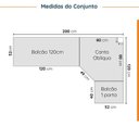 Ver imagem 4 de Cozinha Modulada 6 Peças com Tampo 3 Aéreos e 3 Balcões Ipanema CabeCasa MadeiraOriginals Marrom/Acá