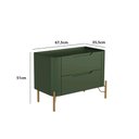 Ver imagem 3 de Mesa de Cabeceira 51cm com 2 Gavetas e Pés em Metal 100% MDF