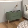 Mesa de Cabeceira 51cm com 2 Gavetas e Pés em Metal 100% MDF - 1