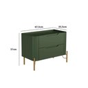 Ver imagem 3 de Mesa de Cabeceira 51cm com 2 Gavetas e Pés em Metal 100% MDF