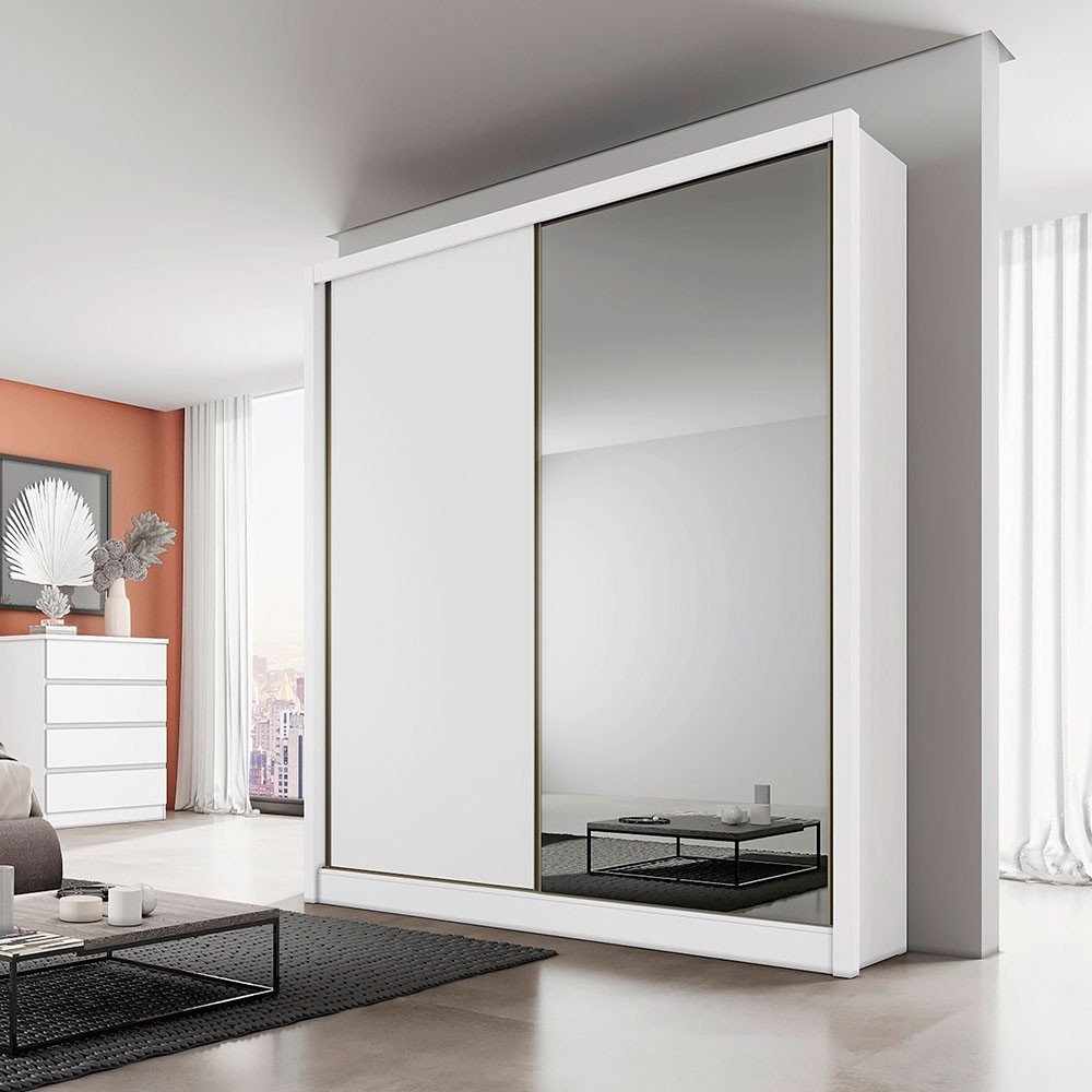 Guarda Roupa Carrara 2 Portas 3 Gavetas com Espelho Clic Moveis Menor preço em Guarda Roupa Carrara 2 Portas 3 Gavetas com Espelho Clic Moveis