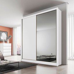 Guarda Roupa Carrara 2 Portas 3 Gavetas com Espelho Clic Moveis - 1