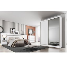 Guarda Roupa Carrara 2 Portas 3 Gavetas com Espelho Clic Moveis - 5