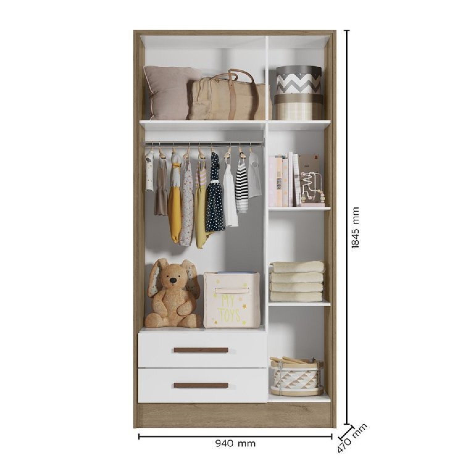 Quarto de Bebê Completo Berço Mini Cama e Guarda Roupa 3 Portas Q Encanto - 14