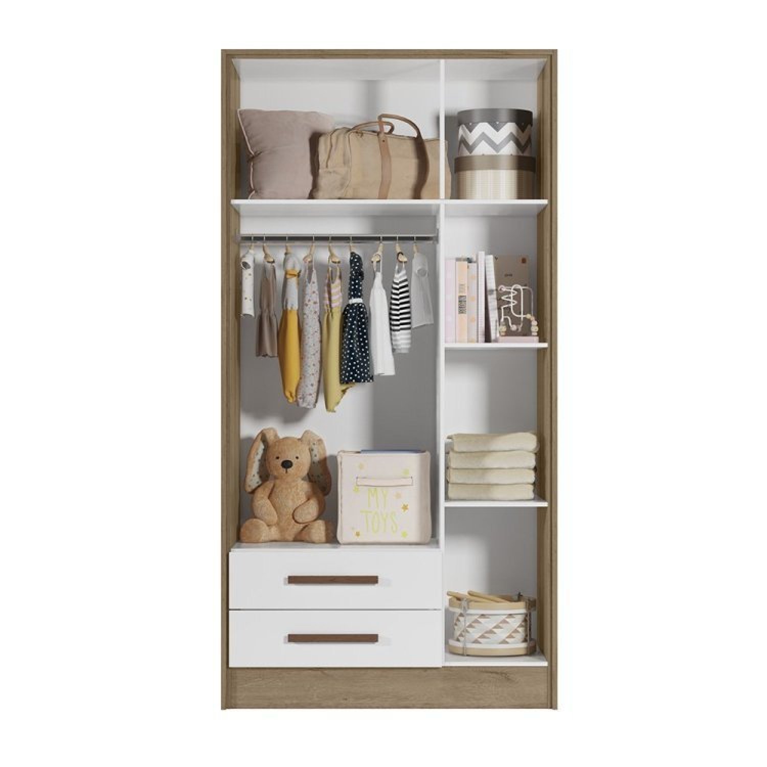 Quarto de Bebê Completo Berço Mini Cama e Guarda Roupa 3 Portas Q Encanto - 16