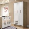 Quarto de Bebê Completo Berço Mini Cama e Guarda Roupa 3 Portas Q Encanto - 17