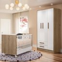 Ver imagem 1 de Quarto de Bebê Completo Berço Mini Cama e Guarda Roupa 3 Portas Q Encanto