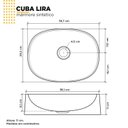 Ver imagem 3 de Cuba de Apoio para Banheiro em Mármore Sintético Lira Branco Cozimax