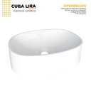 Ver imagem 5 de Cuba de Apoio para Banheiro em Mármore Sintético Lira Branco Cozimax