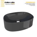 Ver imagem 4 de Cuba de Apoio para Banheiro em Mármore Sintético Lira Preto Cozimax