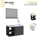 Ver imagem 5 de Gabinete para Banheiro com Lavatorio e Espelho em Aço Caju Preto