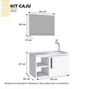 Ver imagem 4 de Gabinete para Banheiro com Lavatorio e Espelho em Aço Caju Branco