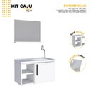 Ver imagem 5 de Gabinete para Banheiro com Lavatorio e Espelho em Aço Caju Branco