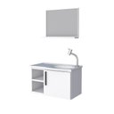 Ver imagem 2 de Gabinete Para Banheiro Com Lavatorio E Espelho Em Aço Caju