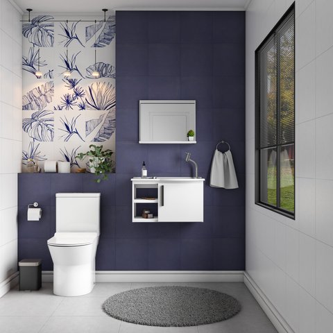 Gabinete Para Banheiro Com Lavatorio E Espelho Em Aço Caju