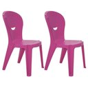 Ver imagem 1 de Kit 2 Cadeirinhas Infantis Rosa Tramontina Vice em Plástico Brincar Sentar Brinquedoteca Quarto