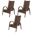 Ver imagem 2 de Cadeira Area, Jardim, Quintal Cor Bronze - Kit 3 Peças