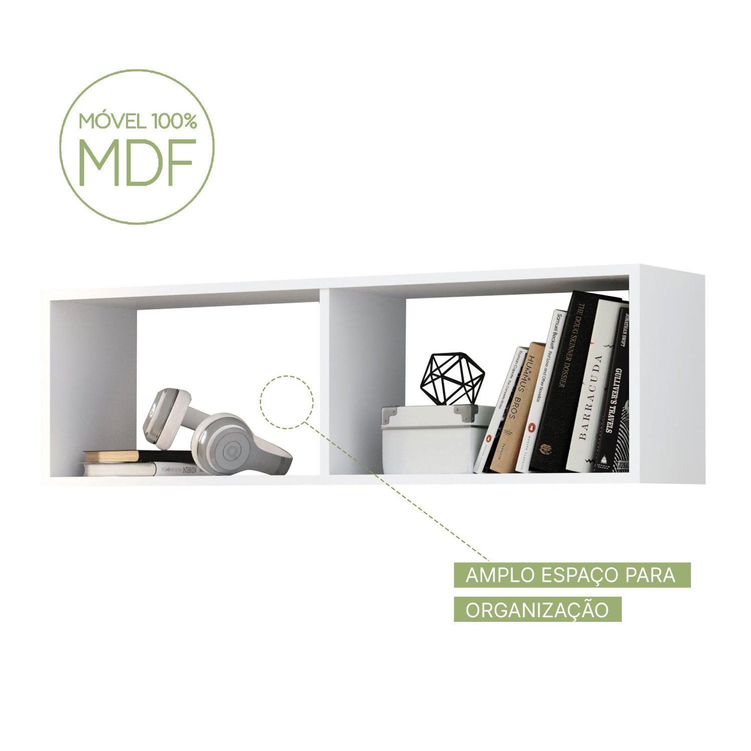 Nicho Decorativo Retangular 96cm MDF Attuale - 6