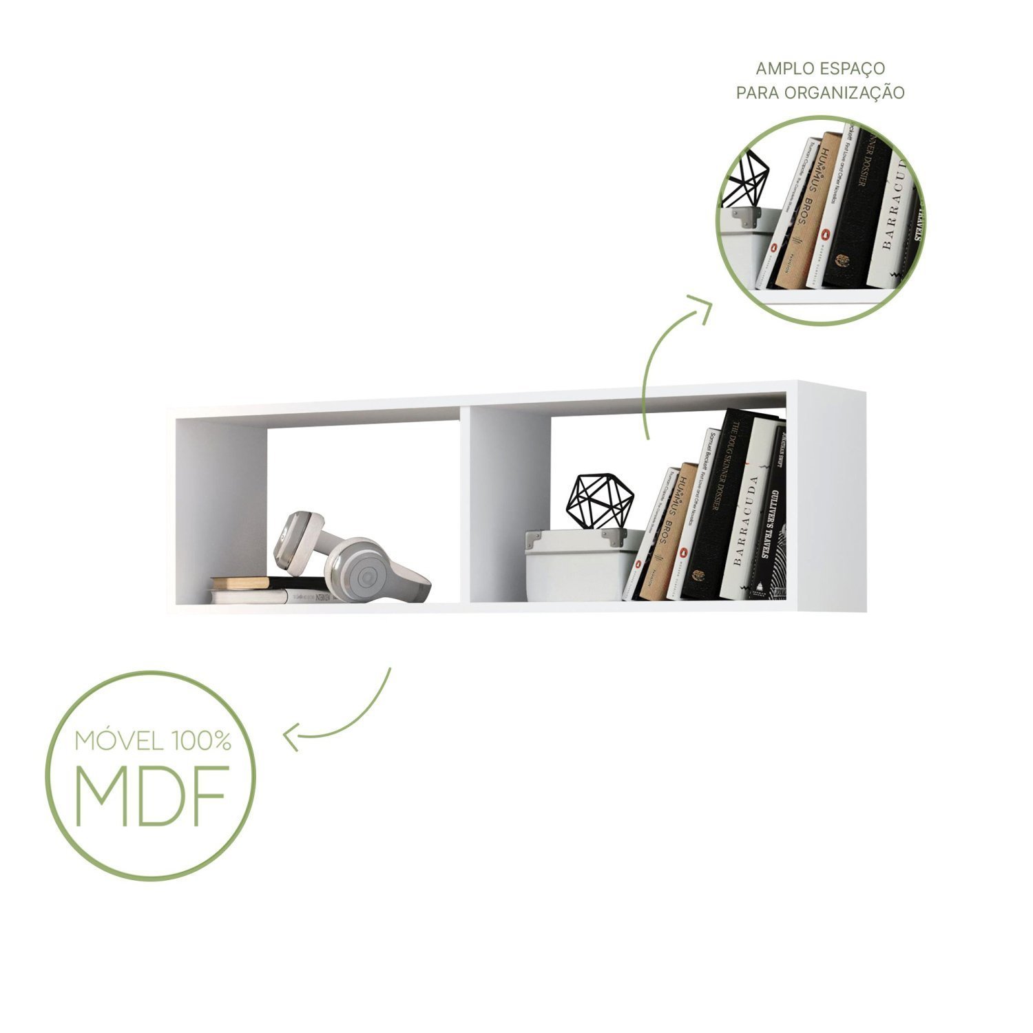 Nicho Decorativo Retangular 96cm MDF Attuale - 5