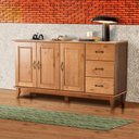 Ver imagem 1 de Buffet Aparador Rústico Madeira Maciça 3 Portas 3 Gavetas Bella Shop Jm - Carvalho