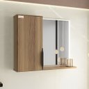 Ver imagem 4 de Kit Conjunto de Balcão para Banheiro Crystal 60cm Nogal Fabribam