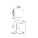 Ver imagem 6 de Kit Conjunto de Balcão para Banheiro Crystal 60cm Nogal Fabribam